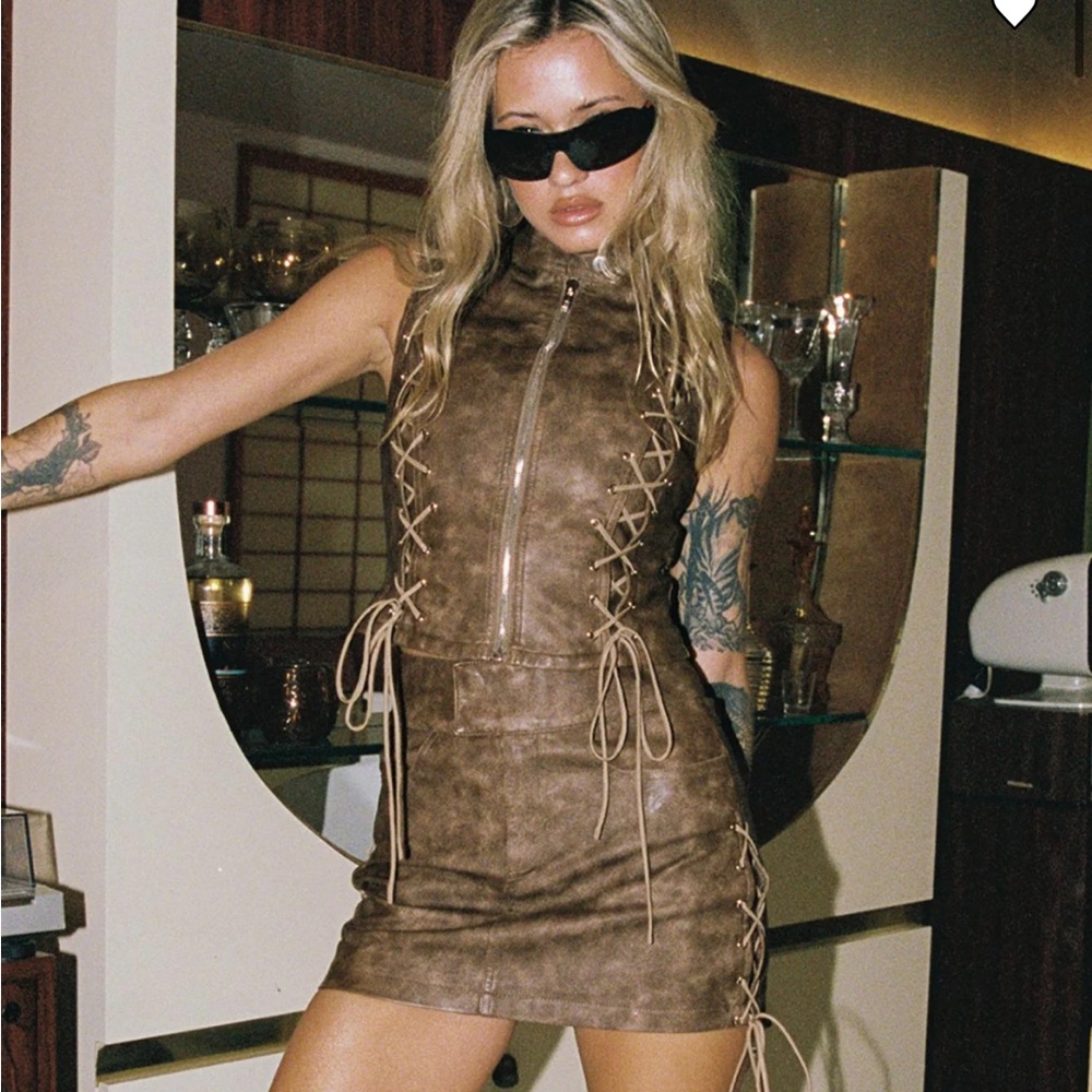 Princess Polly Tan Faux Leather Vest